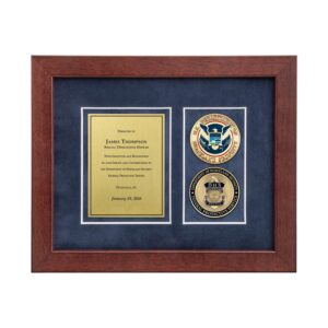 Desk Frame w/ 2 Coins Award (FPS) - Antique Brass - Enter text here