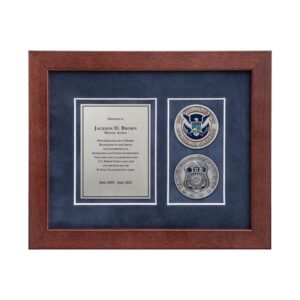 Desk Frame w/ 2 Coins Award (ICE) - Nickel-Silver