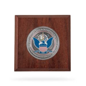 Wooden Paperweight w/ Coin (CBP) - Silver