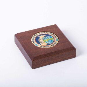 Alternative view of Wooden Paperweight w/ Coin (CISA)
