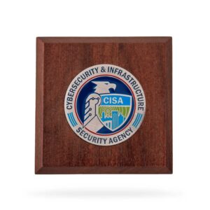 Wooden Paperweight w/ Coin (CISA) - Silver