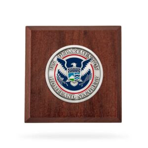 Wooden Paperweight w/ Coin (DHS) - Silver