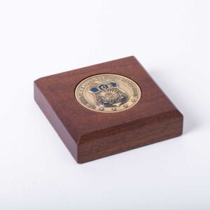 Alternative view of Wooden Paperweight w/ Coin (ICE)