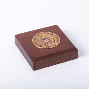 Alternative view of Wooden Paperweight w/ Coin (USCIS)