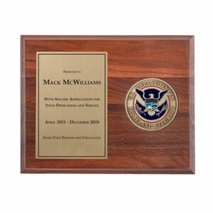 Medallion Plaque Award (DHS)