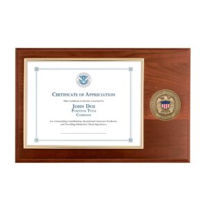Certificate Plaque w/ Medallion (FEMA)
