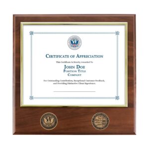 Certificate Plaque w/ 2 Coins (CBP - AMO)