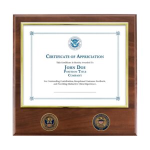 Certificate Plaque w/ 2 Coins (CBP)