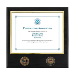 Certificate Plaque w/ 2 Coins (CBP) - Brass / Black