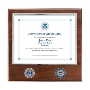Certificate Plaque w/ 2 Coins (CBP) - Silver / Walnut
