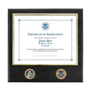 Certificate Plaque w/ 2 Coins (CISA) - Brass / Black