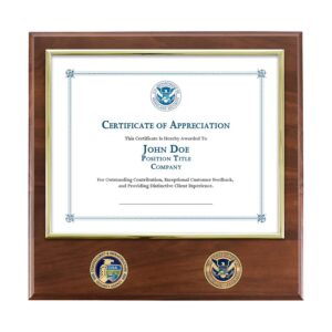 Certificate Plaque w/ 2 Coins (CISA) - Brass / Walnut