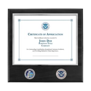 Certificate Plaque w/ 2 Coins (CISA) - Silver / Black