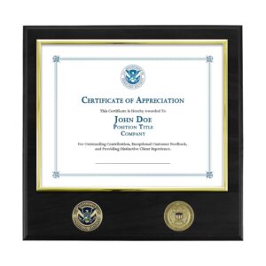 Certificate Plaque w/ 2 Coins (FEMA) - Brass / Black