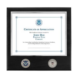 Certificate Plaque w/ 2 Coins (FEMA) - Silver / Black