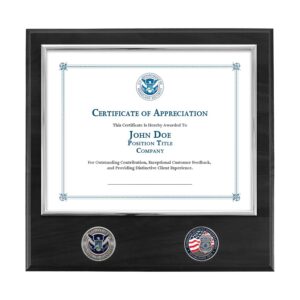 Certificate Plaque w/ 2 Coins (HSI) Black