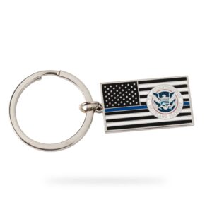 DHS Blue Line USA Flag Keychain