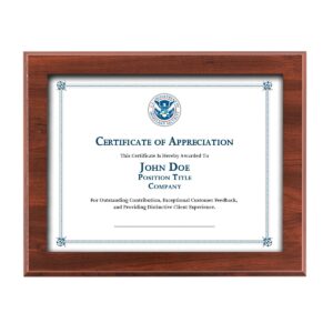 Slip-In Certificate Plaque