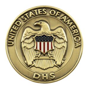 Alternative view of DHS Challenge Coin (Antique Brass)