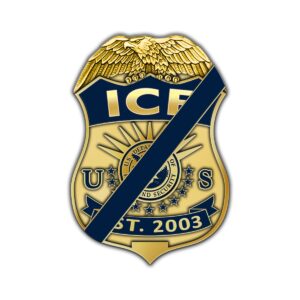 Alternative view of ICE Badge Mourning Lapel Pin – Est. 2003