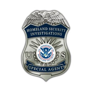 Alternative view of HSI Badge Silver Lapel Pin