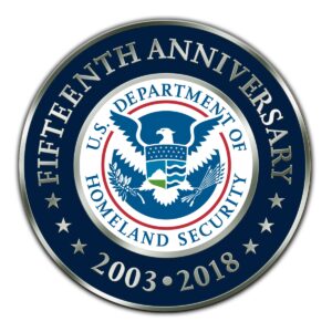 Alternative view of DHS 15th Anniversary Lapel Pin