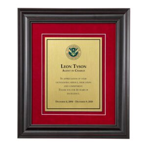 Shadow Box Plaque (DHS) - Brushed Brass -
