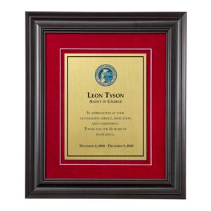Shadow Box Plaque - Black (CISA) - Brushed Brass -