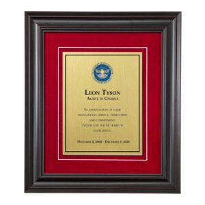 Shadow Box Plaque - Black (TSA) - Brushed Brass -