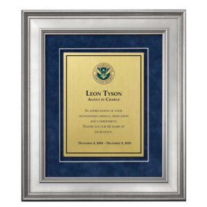 Shadow Box Plaque - Silver (DHS) - Brushed Brass -