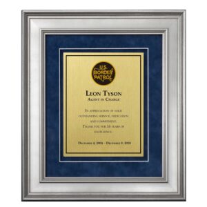 Shadow Box Plaque - Silver (USBP) - Brushed Brass -