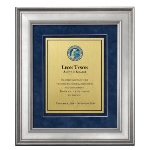 Shadow Box Plaque - Silver (CISA) - Brushed Brass -