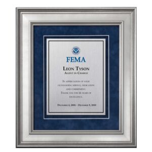 Alternative view of Shadow Box Plaque - Silver (FEMA)