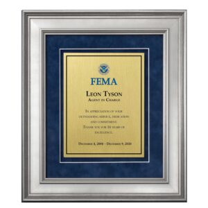 Shadow Box Plaque - Silver (FEMA) - Brushed Brass -