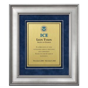 Shadow Box Plaque - Silver (ICE) - Brushed Brass -