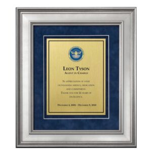 Shadow Box Plaque - Silver (TSA) - Brushed Brass -