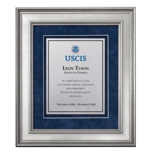Alternative view of Shadow Box Plaque - Silver (USCIS)