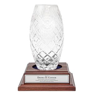 DHS Cut Glass Vase Award - personalized (inscription below)