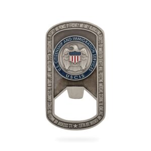 Alternative view of Dog Tag/Bottle Opener Coin (USCIS)