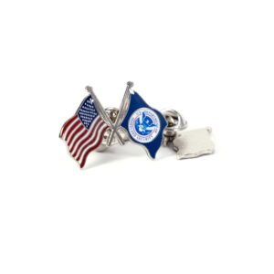 Alternative view of DHS Crossed Flag Lapel Pin