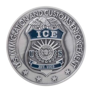 Alternative view of ICE Challenge Coin (Nickel-Silver)