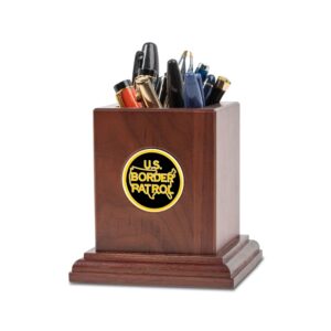 Wooden Pencil Cup w/ Coin (USBP)