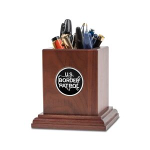 Wooden Pencil Cup w/ Coin (USBP) - Silver - not personalized