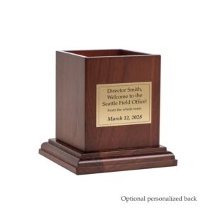 Alternative view of Wooden Pencil Cup w/ Coin (CBP-OFO)