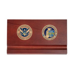 2 Coin Desk Pen Holder (CISA) - Brass