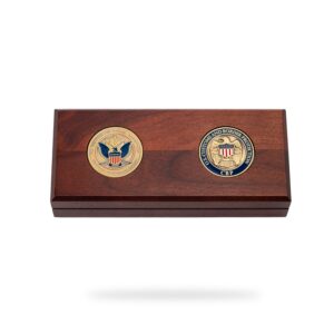 2 Coin Desk Pen Holder w/Lid