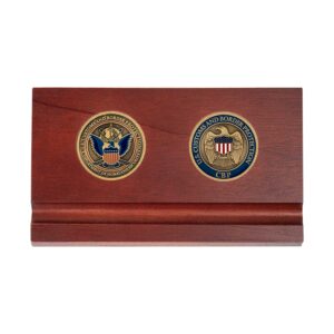 2 Coin Desk Pen Holder (CBP) - Brass