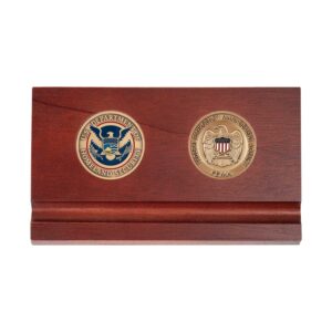 2 Coin Desk Pen Holder (FEMA) - Brass