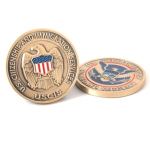 USCIS Agency Challenge Coin - Antique Brass/Color