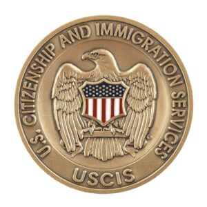 Alternative view of USCIS Agency Challenge Coin - Antique Brass/Color